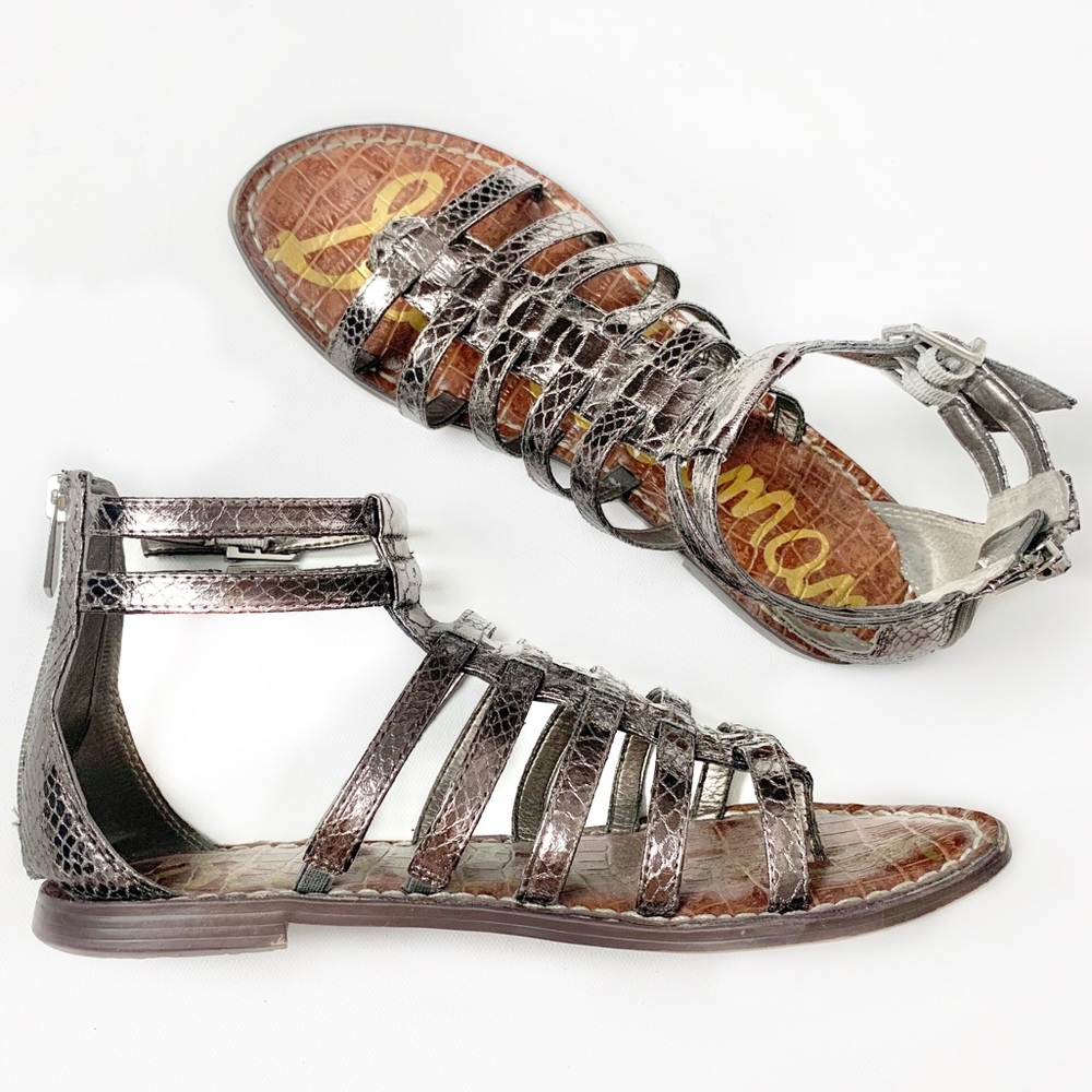 Sam Edelman Kendra Pewter Gladiator Sandals sz 8
